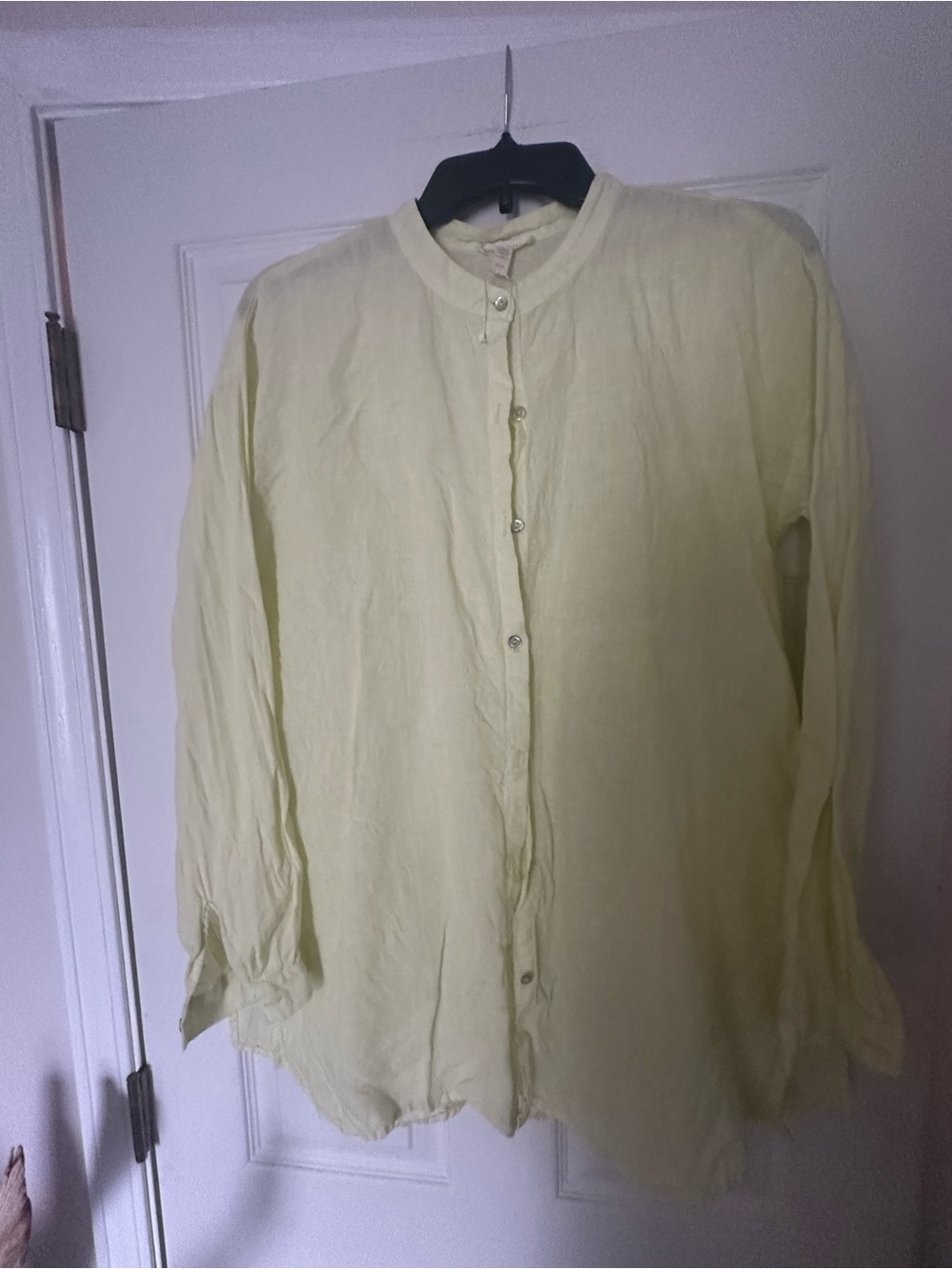 Eileen Fisher Pale Yellow Long-Sleeve Button Down Shirt